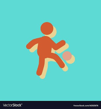 Soccer player in sticker style vector image