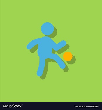Soccer player in sticker style vector image