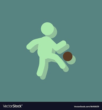 Soccer player in sticker style vector image