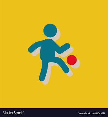 Soccer player in sticker style vector image