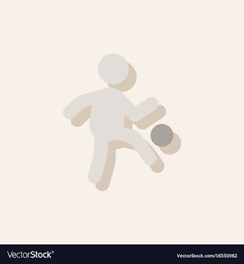 Soccer player in sticker style vector image