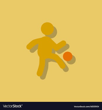 Soccer player in sticker style vector image