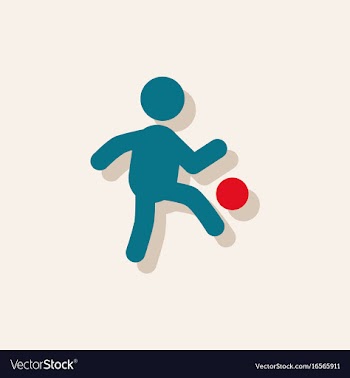 Soccer player in sticker style vector image