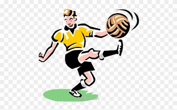 Soccer Player Kicking Ball Royalty Free Vector Clip - Soccer Ball Being Kicked