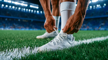 Soccer Player Preparing for Match