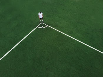 Soccer Player Ready To Take Corner Kick