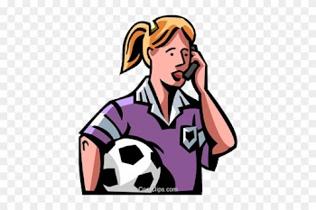 Soccer Player Talking On Her Cell Phone Royalty Free - Child