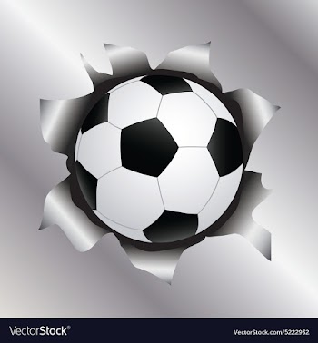 Soccer thru metal sheet vector image
