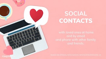 Social contact during coronavirus pandemic paper craft social template.. | Free  illustration - 2318616