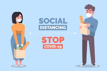 Social distancing concept illustration Free Vector
