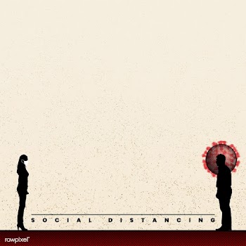 Social distancing during coronavirus pandemic social banner mockup | Free  illustration - 2308076