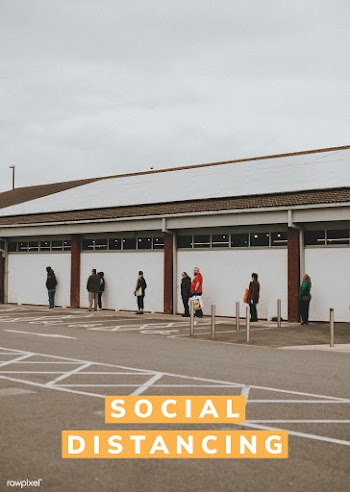 Social distancing outside a supermarket during the Coronavirus outbrea.. | Free  psd mockup - 2303924