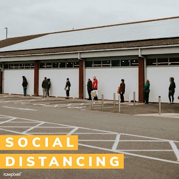 Social distancing outside a supermarket during the Coronavirus outbrea.. | Free  psd mockup - 2303926