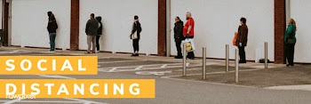 Social distancing outside a supermarket during the Coronavirus outbrea.. | Free  psd mockup - 2303934