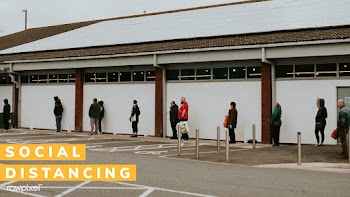 Social distancing outside a supermarket during the Coronavirus outbrea.. | Free  vector - 2303930