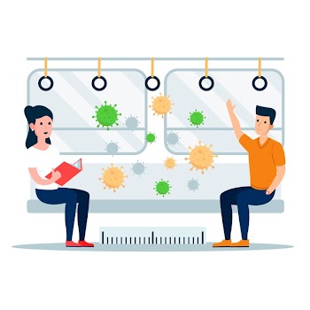 Social distancing protection concept Free Vector