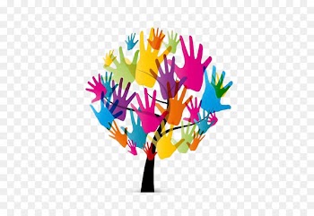 Social economy Business Solidarity - Creative color palm tree 