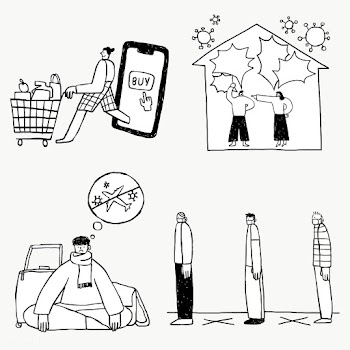 Social issues during the coronavirus crisis doodle element set transpa.. | Free  transparent png - 2311526