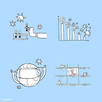 Social issues during the coronavirus crisis doodle element set vector | Free  vector - 2311519