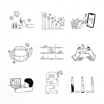 Social issues during the coronavirus crisis doodle element set vector | Free  vector - 2311528
