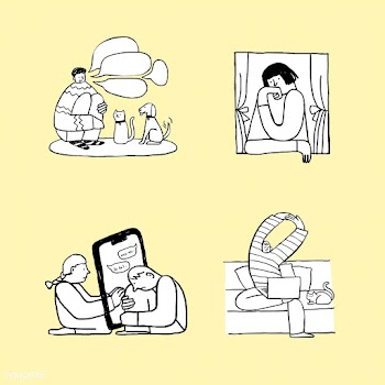 Social issues during the coronavirus crisis doodle element set vector | Free  vector - 2311532