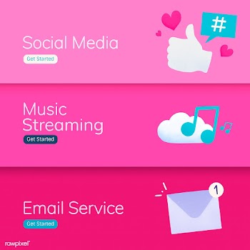Social media application banner vectors | Free stock vector - 533155