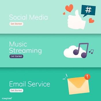 Social media application banner vectors | Free stock vector - 533180
