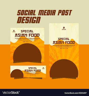 social media asian food menu flyer
