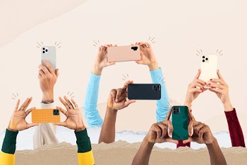 Social media audience crowd filming through… | Free stock illustration | High Resolution graphic