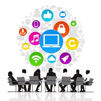 Social media business meeting | Free stock vector - 394092