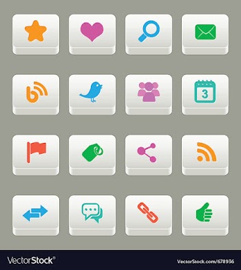 Social media buttons vector image