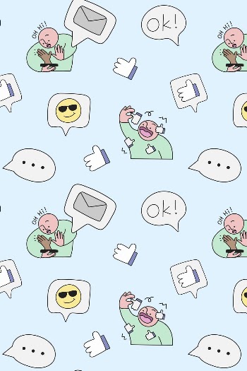 Social media doodle background, emoticon | Free Photo - rawpixel