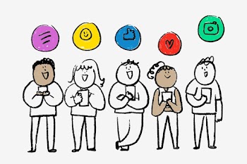 Social media doodle online users concept | Free stock illustration | High Resolution graphic