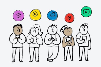 Social media doodle psd online users concept | Free stock illustration | High Resolution graphic