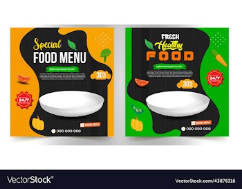 social media food template food discount poster