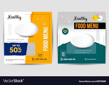 social media food template food discount poster