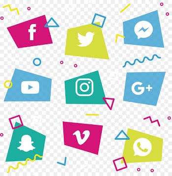 Social media Icon - Color Geometry Block Social Icons 