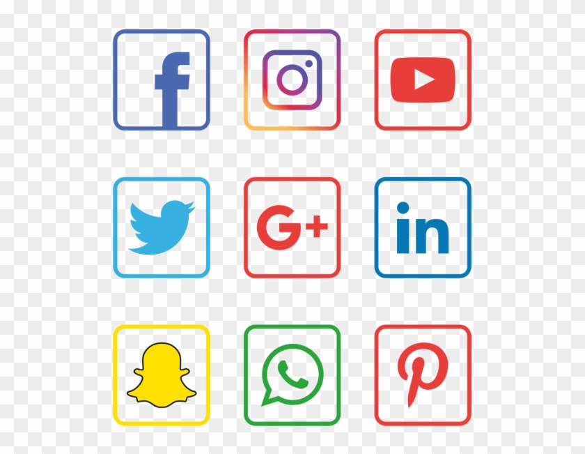 Social, Media, Icon, Set, Logo, Network, Share, Business, - Social Media Logos No Background