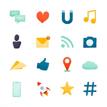 Social media icon set vector | Free stock vector - 533148