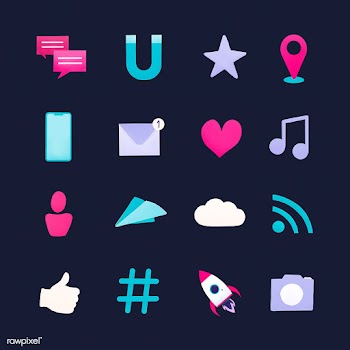 Social media icon set vector | Free stock vector - 533149
