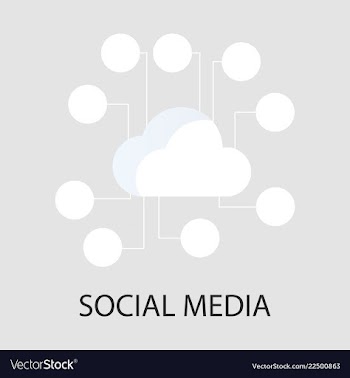 Social media icons cloud with place for social vector image