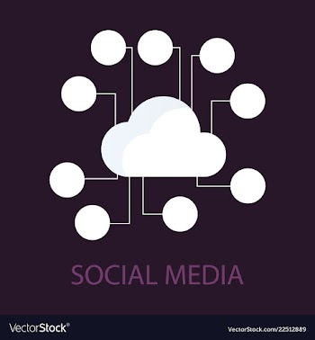 Social media icons cloud with place for social vector image