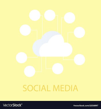 Social media icons cloud with place for social vector image