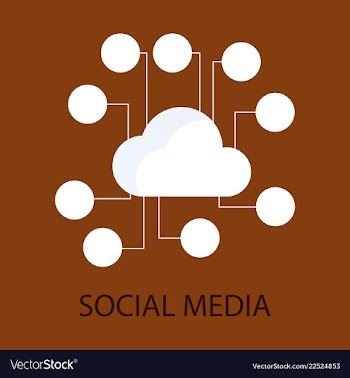 Social media icons cloud with place for social vector image
