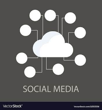Social media icons cloud with place for social vector image