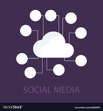 Social media icons cloud with place for social vector image