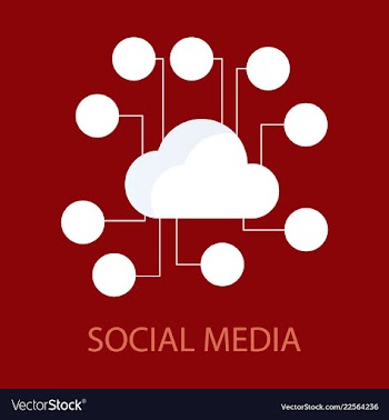 Social media icons cloud with place for social vector image