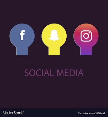 Social media icons facebook icon and instagram vector image