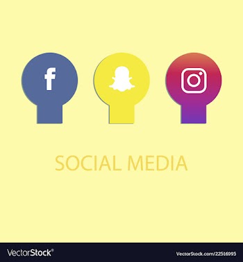 Social media icons facebook icon and instagram vector image
