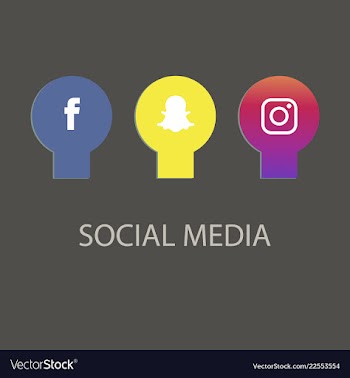 Social media icons facebook icon and instagram vector image